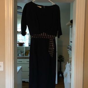 Vintage navy tea length dress